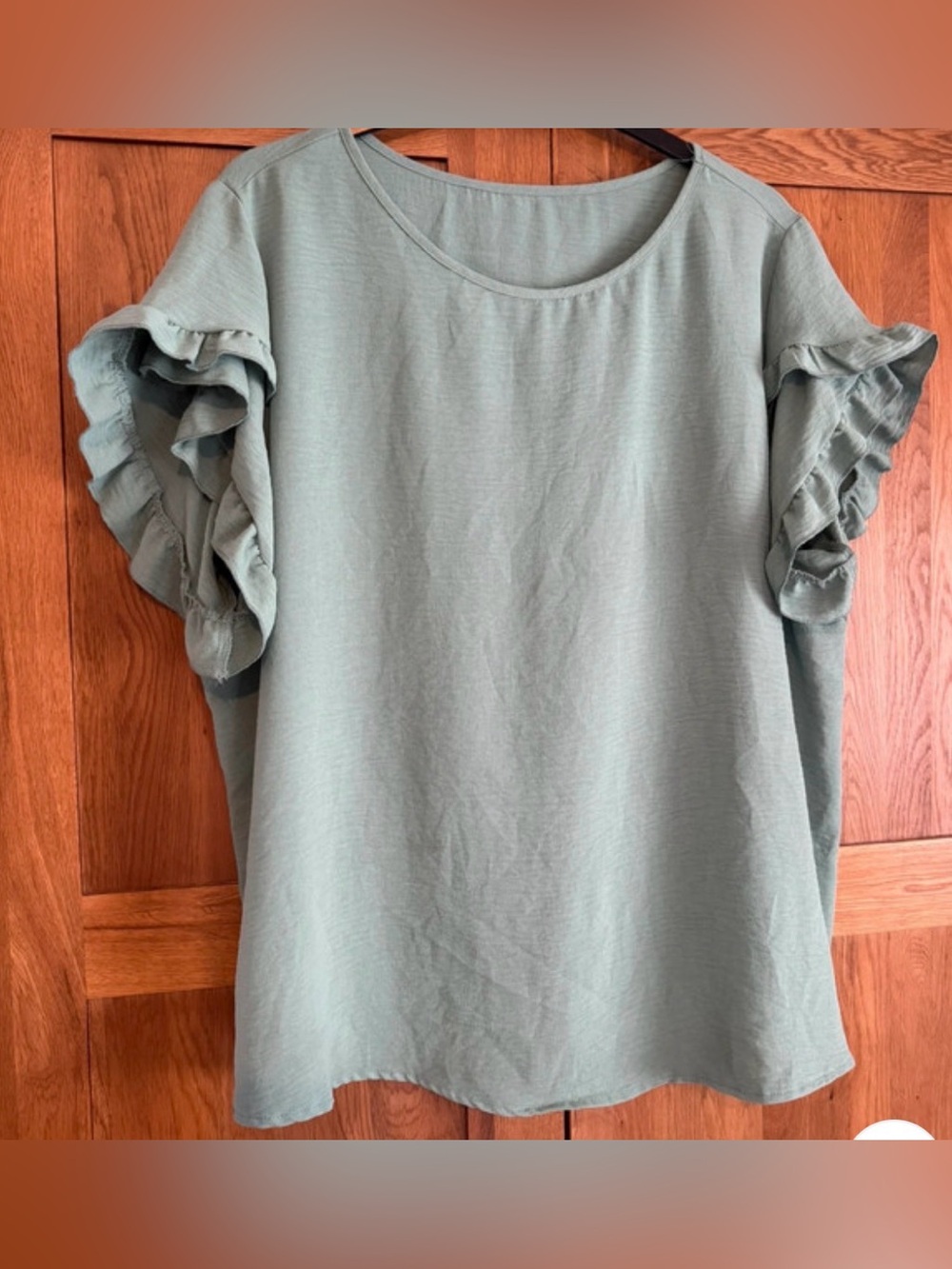 Light Green Ruffle Sleeve Women's Top